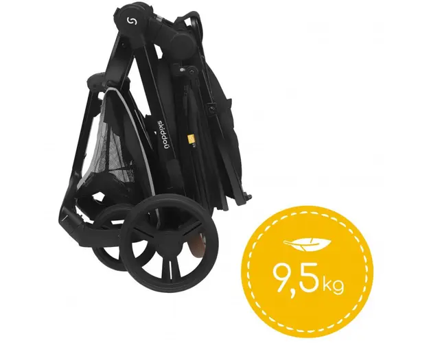 Carucior transformabil 2 in 1 Nasjo Onyx Skiddou Negru