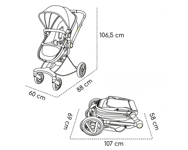 Carucior transformabil 2 in 1 Nasjo Wild climber Skiddou Verde