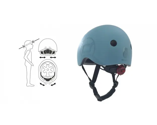 Casca de protectie pentru copii cu sistem de reglare magnetic cu led Scoot Ride Rose S-M 3 ani+