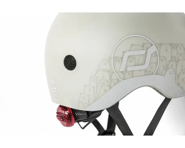 Casca de protectie pentru copii sistem de reglare magnetic cu led XXS-S 45-51 cm 1 an+ Ash Reflectorizant Scoot Ride