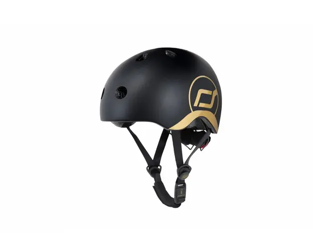 Casca de protectie pentru copii sistem de reglare magnetic cu led 1 an+ Black Gold Scoot Ride