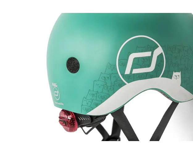 Casca de protectie pentru copii sistem de reglare magnetic cu led XXS-S 45-51 cm 1 an+ Forest Reflectorizant Scoot Ride