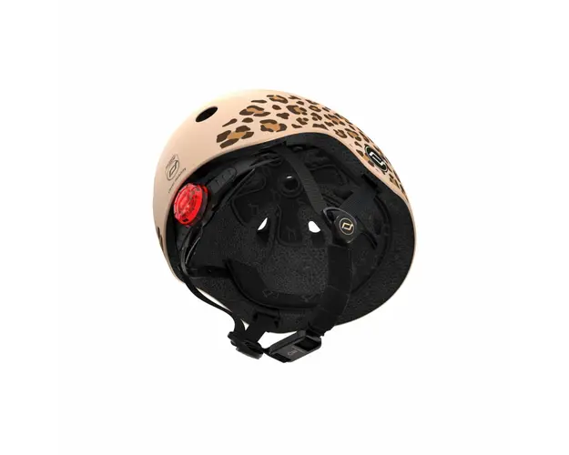 Casca de protectie pentru copii sistem de reglare magnetic cu led XXS-S 45-51 cm 1 an+ Leopard Scoot Ride