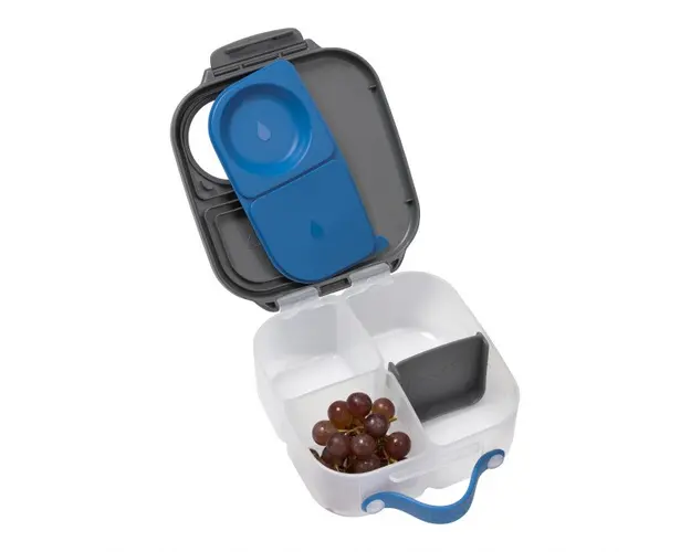 Caserola compartimentata Mini Lunchbox b.box gri cu albastru