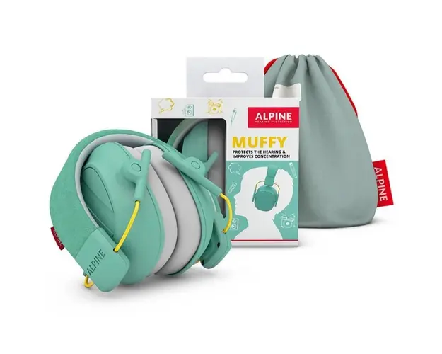 Casti antifonice ALPINE Muffy Kids pliabile pentru copii 5-16 ani SNR 25 verde menta ALP26498