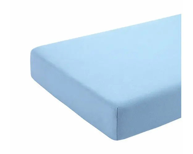 Cearceaf albastru KidsDecor cu elastic din bumbac 70 x 140 cm