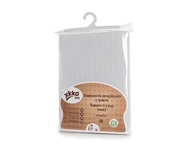 Cearceaf cu elastic din bambus 60x120 cm Alb XKKO
