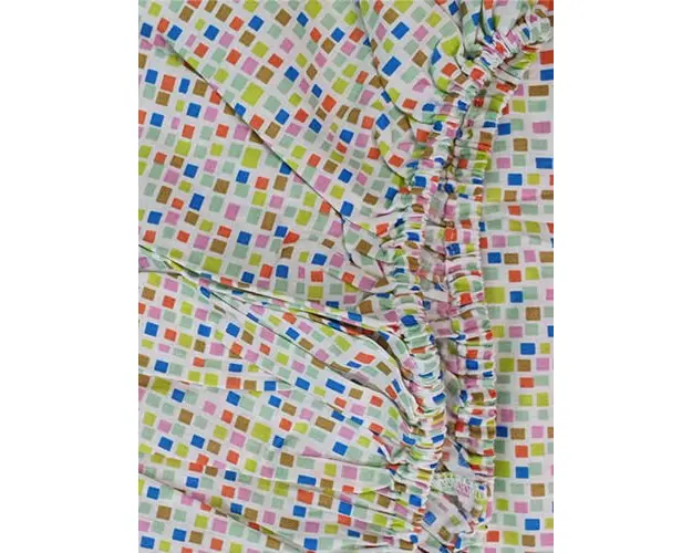 Cearceaf Mozaic patut bebelus 70x110 cm cu elastic din bumbac