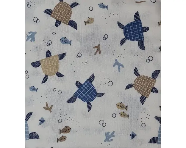 Set 2 cearceafuri din muselina 120x160 cm testoase blue