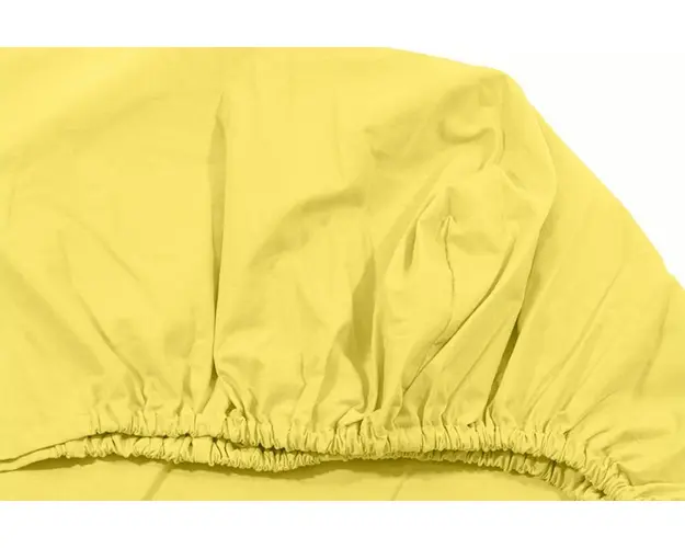 Cearceaf galben KidsDecor cu elastic din bumbac 70 x 120 cm