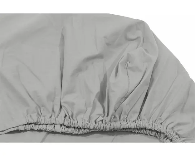 Cearceaf gri KidsDecor cu elastic din bumbac 80 x 160 cm