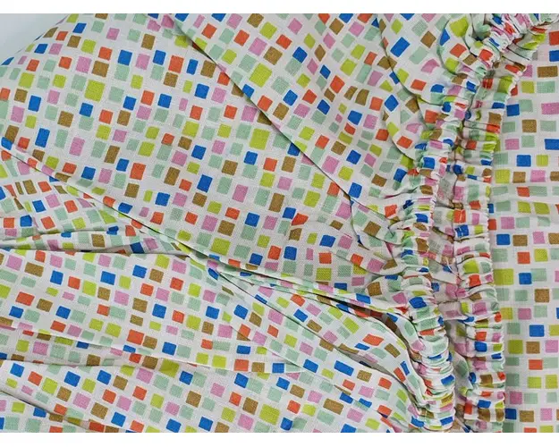 Cearceaf Mozaic KidsDecor cu elastic din bumbac 70 x 140 cm