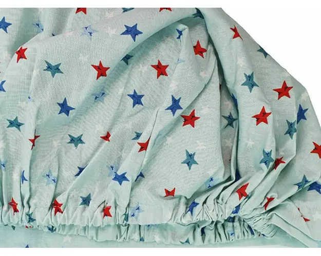 Cearceaf Stelute somnoroase KidsDecor cu elastic din bumbac 70 x 140 cm