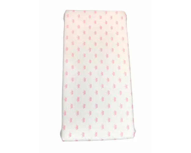 Cearsaf cu elastic pe colt 120x60 cm Coronite roz