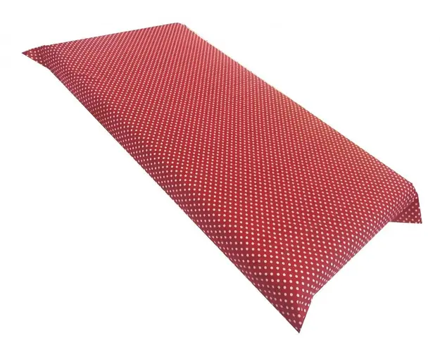 Cearsaf cu elastic pe colt 140x70 cm Buline albe pe rosu