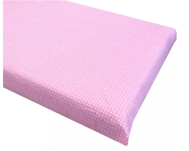 Cearsaf cu elastic pe colt 140x70 cm Buline albe pe roz