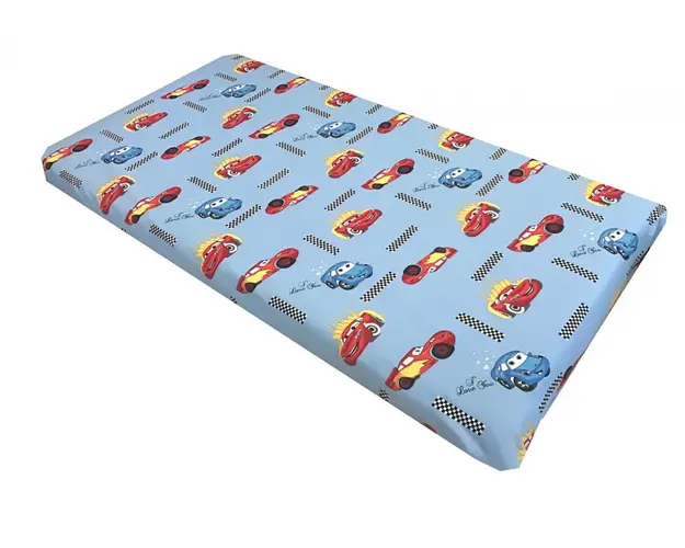 Cearsaf cu elastic pe colt 140x70 cm Cars