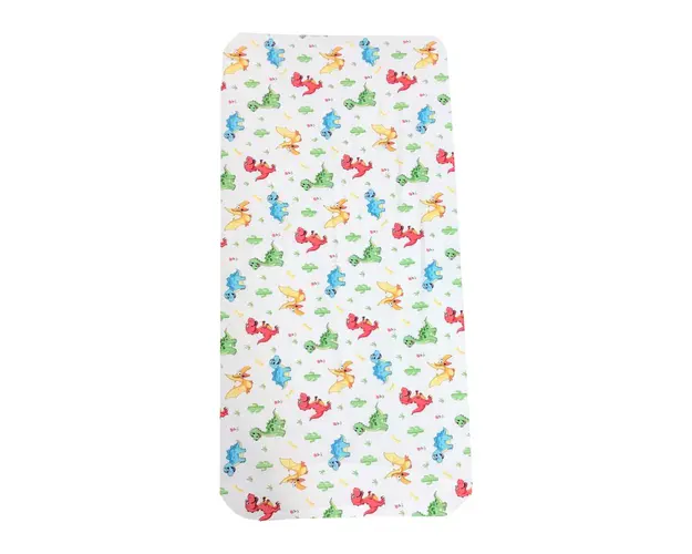 Cearsaf cu elastic pe colt 140x70 cm Dinozauri