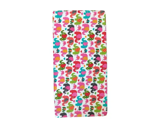 Cearsaf cu elastic pe colt 140x70 cm Elefantei roz
