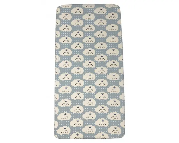 Cearsaf cu elastic pe colt 140x70 cm Norisori zambareti albastri