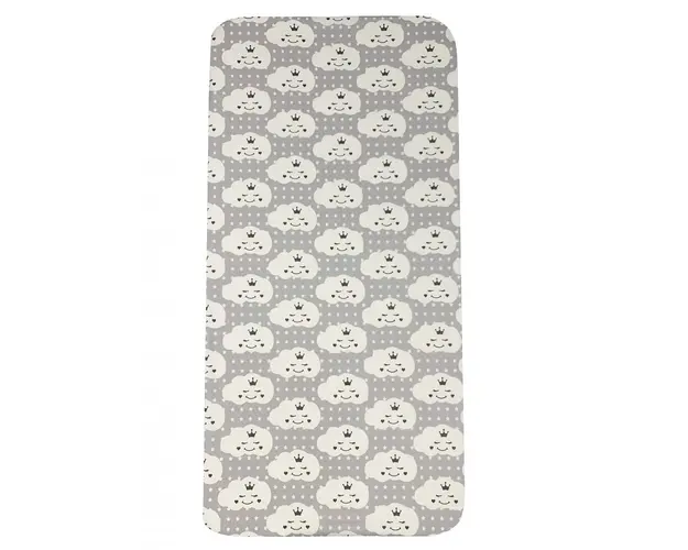 Cearsaf cu elastic pe colt 140x70 cm Norisori zambareti gri