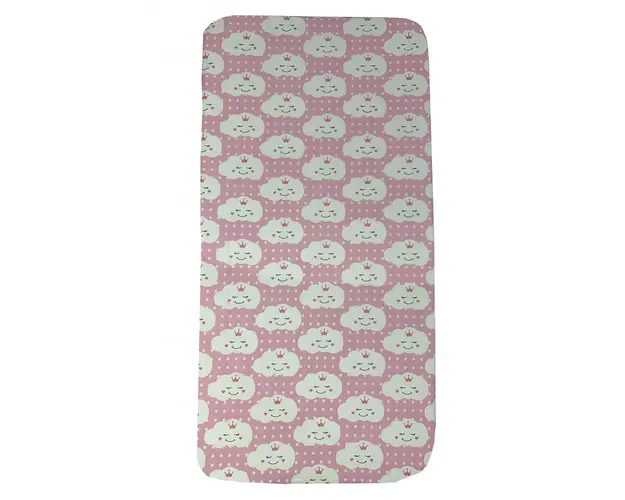 Cearsaf cu elastic pe colt 140x70 cm Norisori zambareti roz