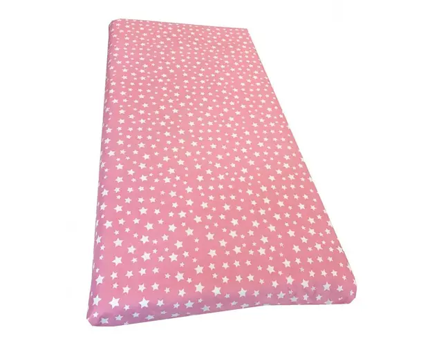 Cearsaf cu elastic pe colt 140x70 cm Stelute albe pe roz