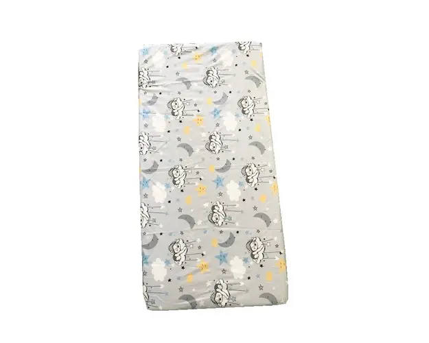 Cearsaf cu elastic pe colt 140x70 cm Ursuleti gri