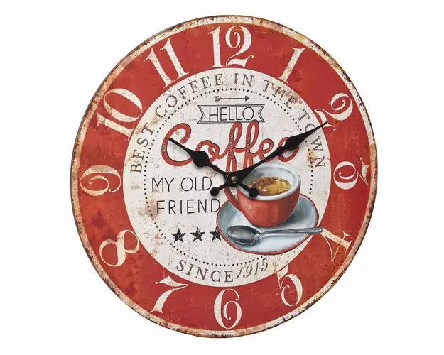 Ceas analog de perete din mdf design vintage coffee