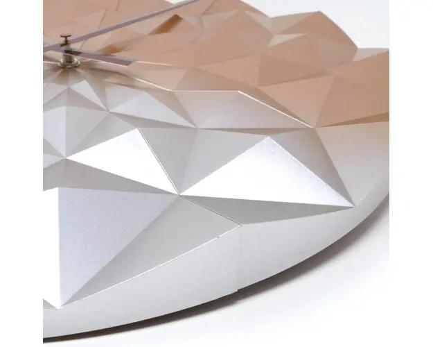 Ceas geometric de precizie analog de perete creat de designer model Diamond roz auriu metalic