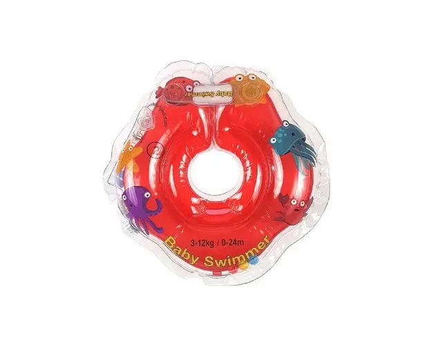 Colac de gat pentru bebelusi Babyswimmer rosu cu zornaitoare 0-24 luni