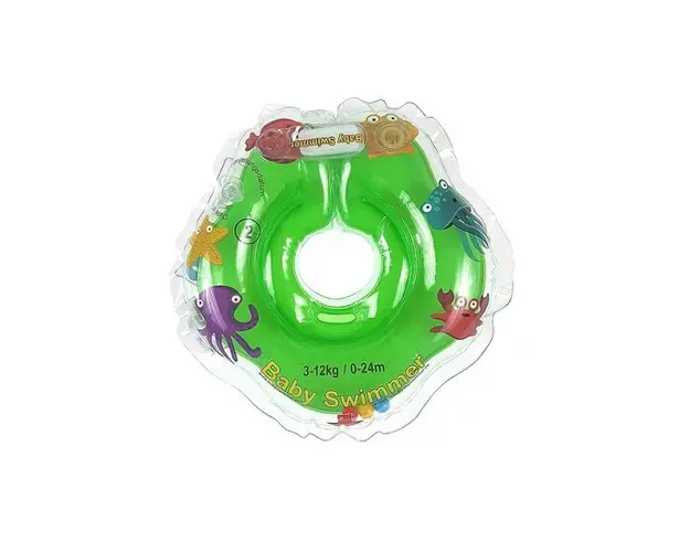 Colac de gat pentru bebelusi Babyswimmer verde 0-24 luni