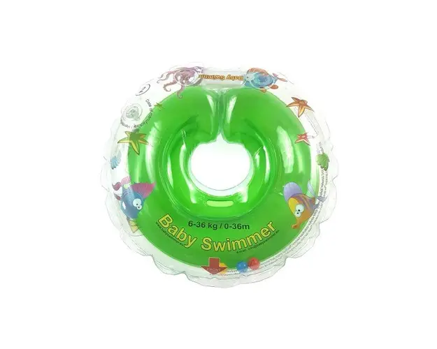 Colac de gat pentru bebelusi Babyswimmer verde cu zornaitoare 6-36 luni