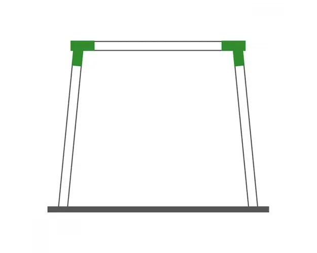 Coltar Universal forma patrata, unghi oblic Verde