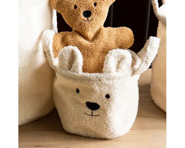 Cos depozitare Childhome 25x20x20 cm Teddy alb
