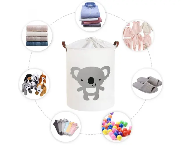 Cos pliabil Sipo pentru jucarii si rufe 35x42 cm bumbac 43l Koala