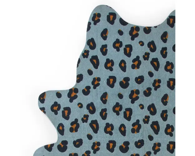 Covor bumbac 145x160 cm Leopard albastru Childhome