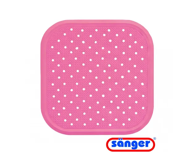 Covoras antiderapant de dus cu ventuze pentru fixare 56x56 cm roz