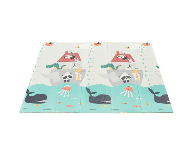 Covoras de joaca Flumi pliabil cu 2 fete 180x200 cm Stradute si arca lui Noe