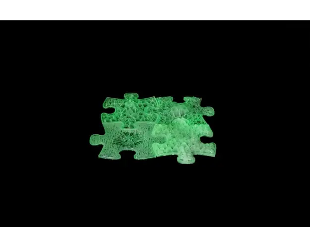 Covoras ortopedic senzorial puzzle set fluorescent straluceste in intuneric