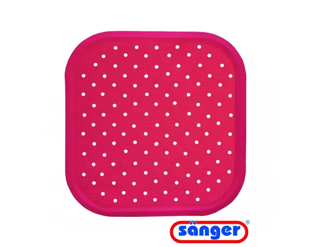 Covoras pentru dus antiderapant cu ventuze 56 x 56 cm rosu