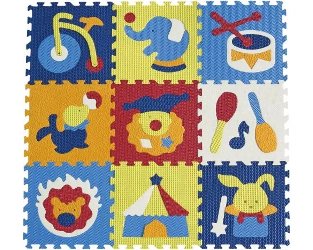 Covoras Puzzle Circul Minunat 92x92 cm Babygreat