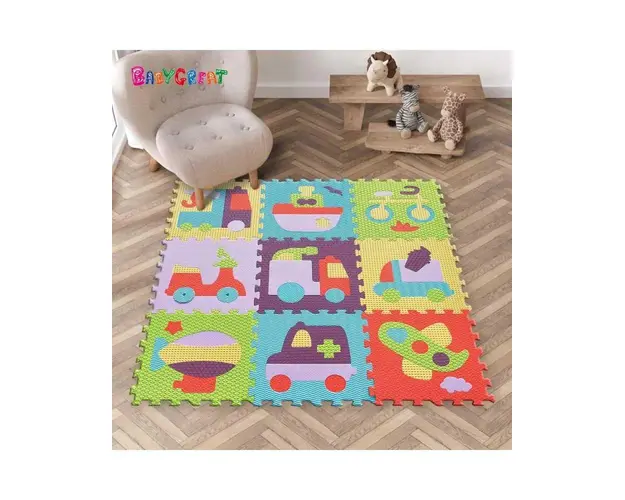 Covoras Puzzle Lumea jucariilor 92x92 cm