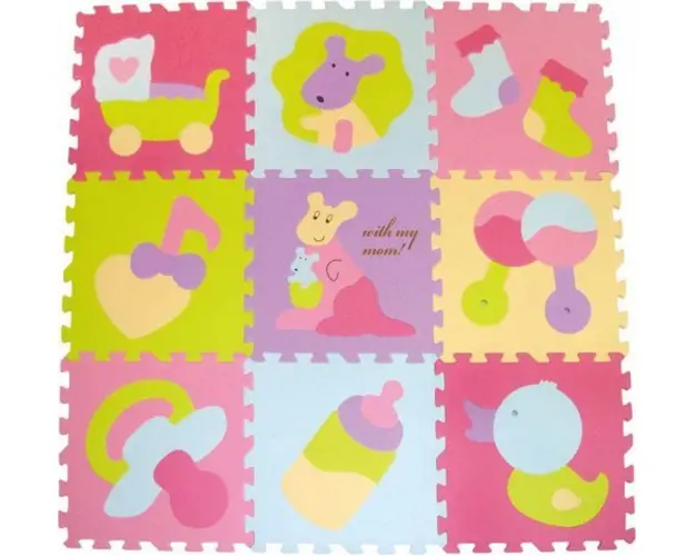 Covoras Puzzle Micul Cangur 92x92 cm Babygreat