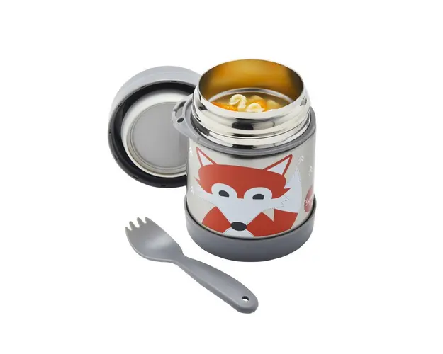 Cutie alimentara din inox cu lingura-furculita Vulpe 3 Sprouts