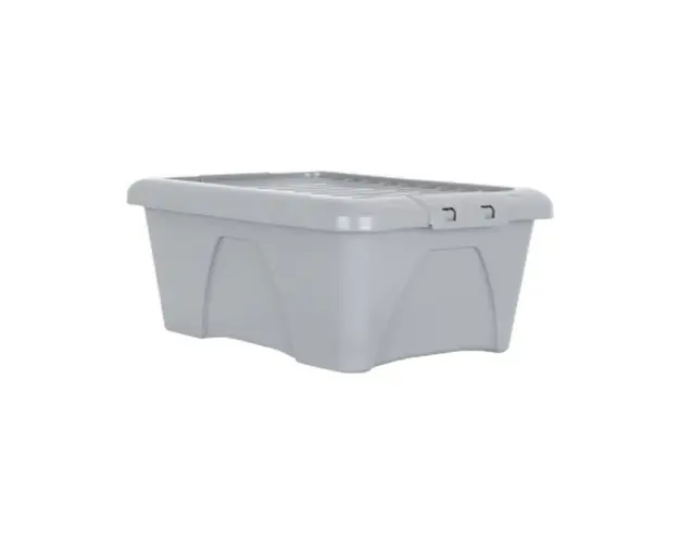 Cutie depozitare cu capac Upcycled 34 litri gri