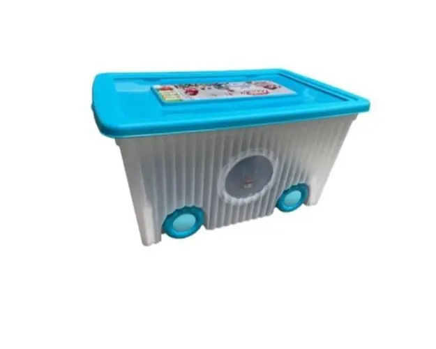 Cutie pentru depozitare jucarii cu capac si roti 60 litri