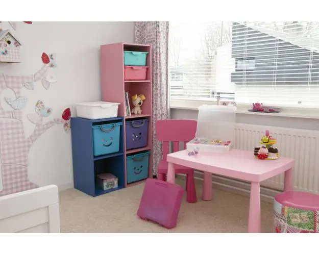 Cutie pentru jucarii copii Happy C cu capac albastru