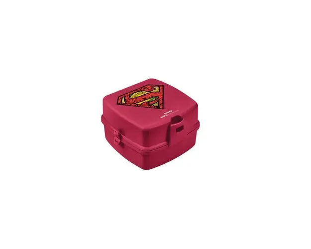 Cutie pentru sandwich de copii Superman plastic rosu 15x14x9 cm Tuffex