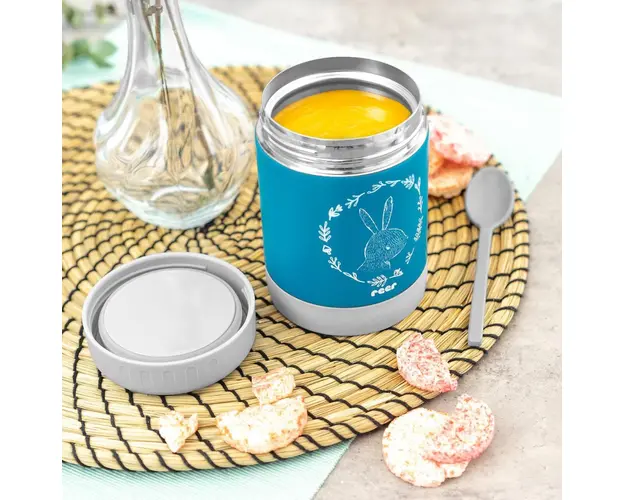 Cutie termica pentru mancare Reer ColourDesign otel inoxidabil vidat 300 ml albastru